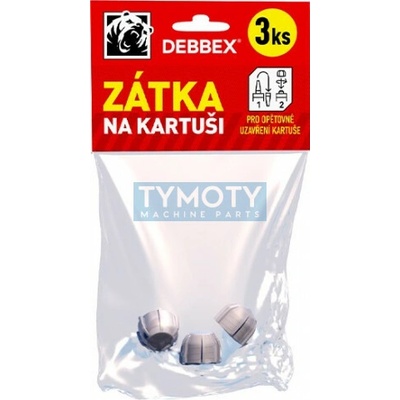 Debbex Zátka na kartušu (skrutkovací vršok) - 3 ks biela, blister