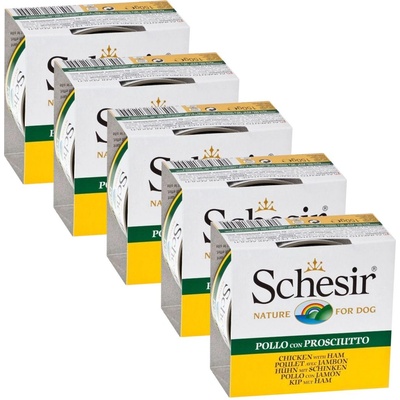 Schesir Счесир куче пиле и шунка в желе 5 x 150 г