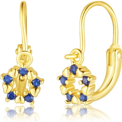 JVD Dětské stříbrné pozlacené náušnice se safírky SVLE3172XF6GM00