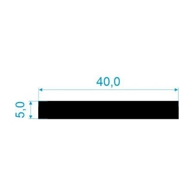 0596054 Pryžový profil 5x40mm, EPDM 70°Sh obdélníkový – Zboží Dáma