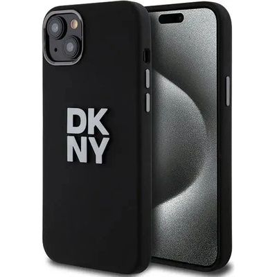 DKNY Кейс DKNY Liquid Silicone Metal Logo за iPhone 15 / 14 / 13, черен (3666339265298)