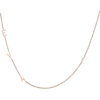 Eppi Strieborný náhrdelník s 3 písmenami a lab-grown diamantom N48028