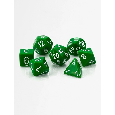 Chessex Sada 7 kostek zelená/bílá