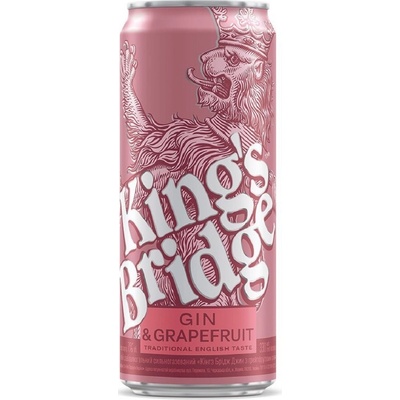 KINGS BRIDGE GIN with Grapefruit 7% 0,33 l (plech)