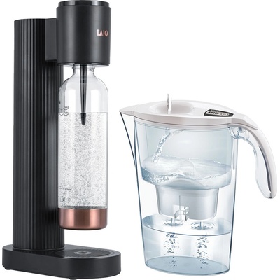LAICA Hi8200L Antracid Содогенератор + LAICA J31EC03 Stream Line бяла филтърна кана за вода с механичен дисплей, магнезиев активен бифлукс филтър (Hi8200L+J31EC03)