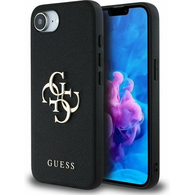 GUESS PU Grained 4G Метален лого Заден капак за iPhone 16e Черен Guess | Cheren | ЖЕНИ | UNI