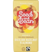 Seed and Bean čokoláda mléčná Lískový oříšek a mandle 85 g