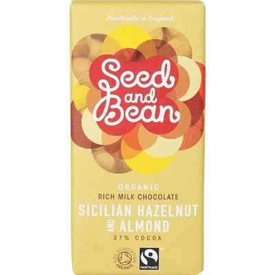 Seed and Bean čokoláda mléčná Lískový oříšek a mandle 85 g