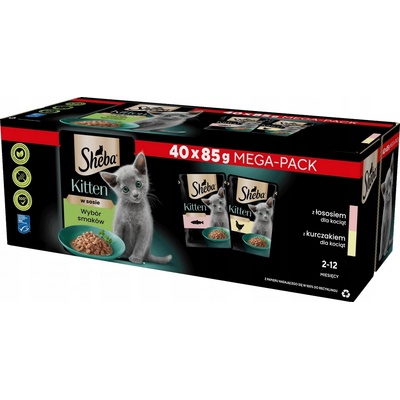 Sheba Kitten losos a kuřecí 40 × 85 g