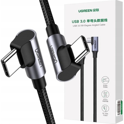 Ugreen US323 USB-C to USB-C Angled, PD, 3A 60W, 2m, černý