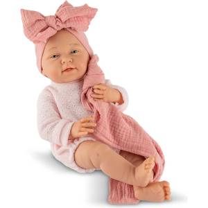 Asi Dolls Кукла-бебе Asi Dolls - Мати, с розов гащеризон и одеялце, 40 cm (228310)