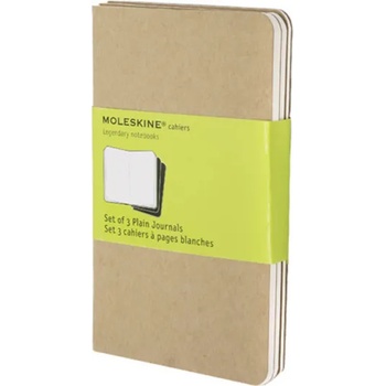Image 1 of Moleskine QP413 Cahier softcover plain notebook 9x14 cm 3pcs (7500092001)