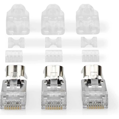 Nedis RJ45 konektor | RJ45 Pass Through | Pevný/vláknitý kabel FTP CAT7 | Přímý | Pozlacené | 10 ks | PVC | Šedá | Box