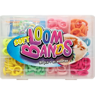 Sada gumiček na náramky 180 ks příslušenství, gumičky SOFT Loom bands žluté