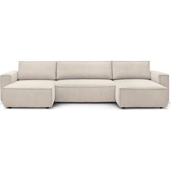 Bobochic Бежов велурен U-образен разтегателен диван Nihad - Bobochic Paris (102676)