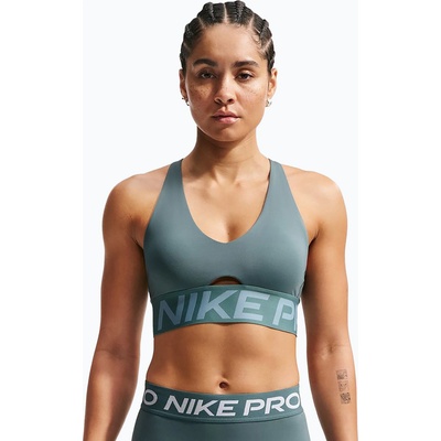 Nike Спортен сутиен Nike Pro Sculpt Medium Support mineral slate/denim turquoise/white