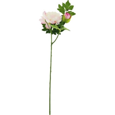 Umelý kvet pivonka 67 cm bielo-ružový