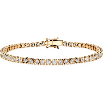 SAVICKI Тенис гривна Luminy 3, 2 мм: злато, бели сапфири