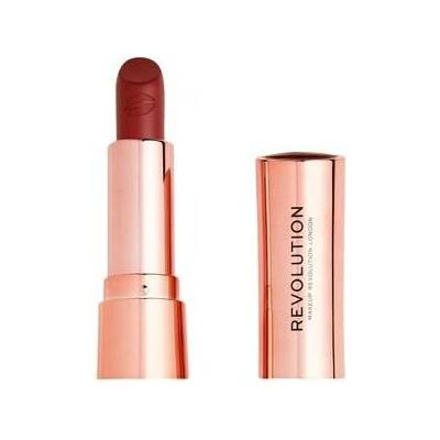 Revolution Satin Kiss Lipstick rtěnka hnědá 4 g
