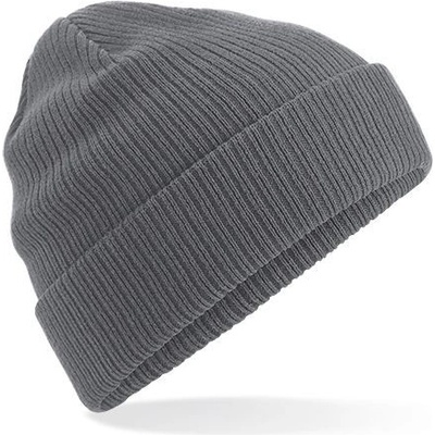 Beechfield zimní čepice Beanie z organické bavlny šedá