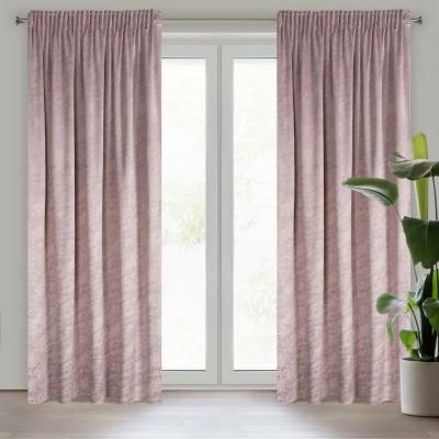 Eurofirany Sametový růžový závěs 140 x 270 cm na řasicí pásku RIVA