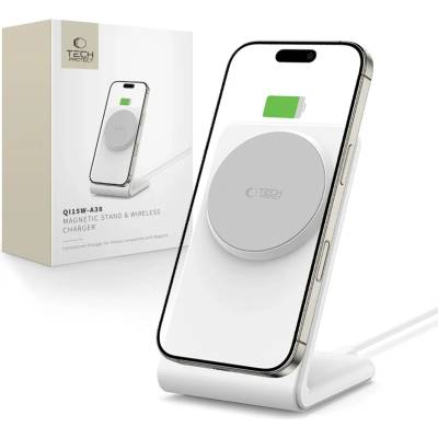 Tech-Protect qi15w-a38 МАГНИТЕН magsafe БЕЗЖИЧЕН ЗАРЯДНИ УРЕД БЯЛ (5906302372201)