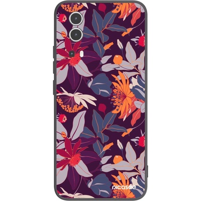 Pouzdro Picasee silikonové Vivo Y72 5G - Purple Leaf černé