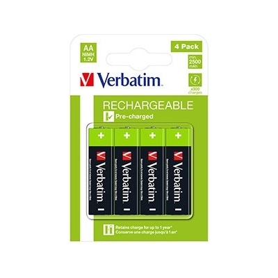 Verbatim 49517 Акумулаторни батерии AA (HR6), 2500 mAh, 1.2V, блистер, 4 бр (49517)