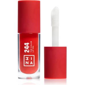 3INA The Color Lip Oil хидратиращо олио за устни цвят 244 - Classic Rich Red, sheer 4ml