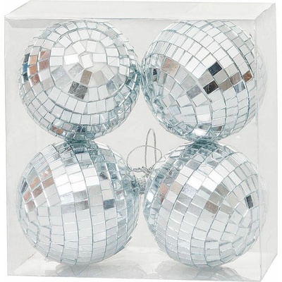 Koule MagicHome Vánoce, 4 ks, na vánoční stromeček, disko koule, 8 cm