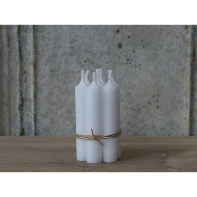 Bílá úzká krátká svíčka Short dinner white - Ø 2 *11cm / 4.5h - Chic Antique