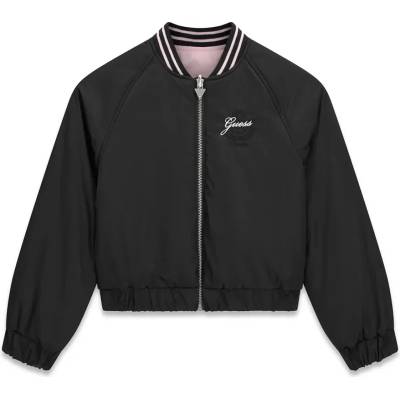 GUESS Двулицево преходно яке в черно и розово за момиче Guess