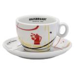 Hausbrandt Чаша с чинийка за капучино Hausbrandt Fluid 180 мл
