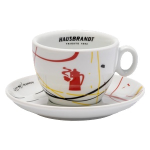 Hausbrandt Чаша с чинийка за капучино Hausbrandt Fluid 180 мл