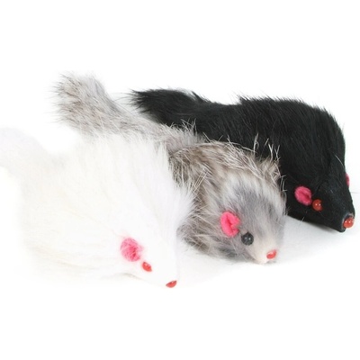 Olala Pets Myška pravá kůže 4 cm 3 ks – Zboží Mobilmania