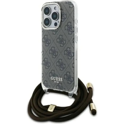 GUESS Калъф Guess Crossbody Cord 4G Print Case за iPhone 16 Pro - кафяв (3666339345181)