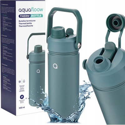 AquaFloow ThermBottle zelená termoska 500 ml z nerezové oceli