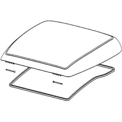 Kompletní sklo Dometic Mini Heki s těsněním a osou pantu 209/655