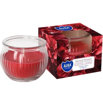 AURA Декоративна свещ с аромат aura sensual flowers и горене 18 часа (sn69-420)