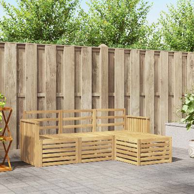 vidaXL Комплект дивани за открито 4 pcs Бяло 189, 5 x 122, 5 x 73 см (3391629)