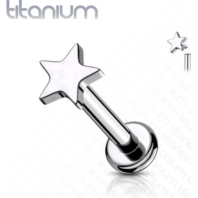 Šperky4U piercing do brady labreta hvězda TIT1101-1206