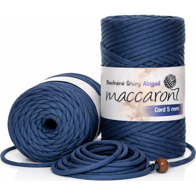 Bavlněná šňůra Abigail 5 mm modrá jeans 204-01