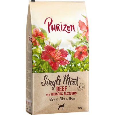 Purizon Single Meat hovězí s květy ibišku 12 kg