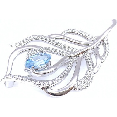 Šperky Jan Kos Jan Kos jewellery Stříbrná brož se Sky Blue Topaz MHT 3261 S