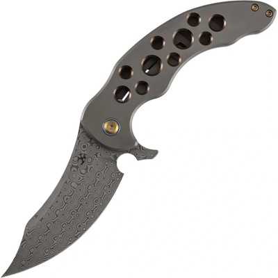 Kansept Gilgamesh Damascus Bronze Anodized Titanium with Holes K1128A5