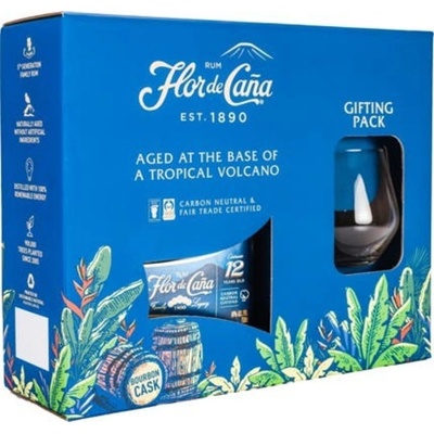 Flor de Caña 12y 40% 0,7 l (dárkové balení 1 sklenice)