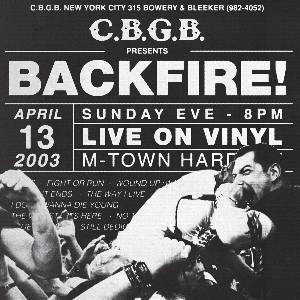 Backfire! - Live At CBGB's (Limited Edition) (Clear with Black Splatter Coloured) (LP) (3481575543159)