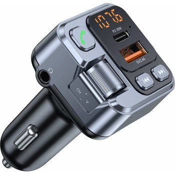 Blavec Блутут FM трансмитер и зарядно за кола за мобилни устройства - Blavec TR-05 Bluetooth FM Transmitter and Car Charger (TFMFTR05-B)