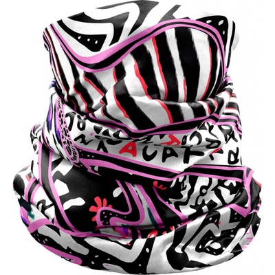 Nákrčník Crazy Idea Neck Gaiter Light zebra mix
