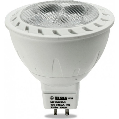 Tesla LED žárovka GU5,3 MR16, 4W, 12V, 320lm, 20 000h, 3000K teplá bílá, 38° MR160430-5 Teplá bílá